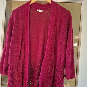 Westport Open Cardigan with Ruffled Hem & 1/2 Sleeves